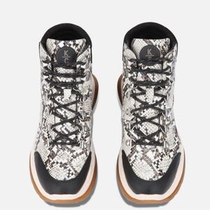 Kenneth Cole Black and White Snakeskin Sneakers